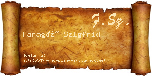 Faragó Szigfrid névjegykártya