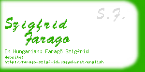 szigfrid farago business card